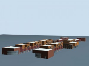 city planning fashionable commercial street office design - 45 3D 모델