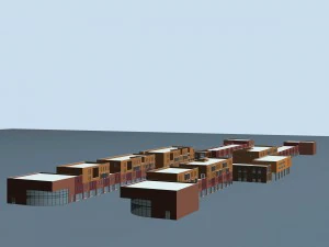 city planning fashionable commercial street office design - 45 3D Model