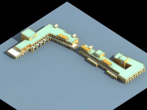 city planning fashionable commercial street office design - 47 3D Model