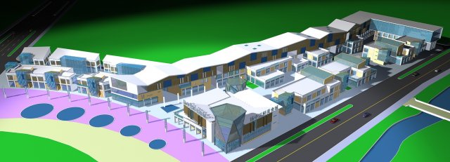 city planning fashionable commercial street office design - 48 3Dモデル .c4d .max .obj .3ds .fbx .stl .blend 