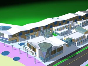 도시계획 패셔너블한 상업거리 사무실 디자인 - 48 3D 모델