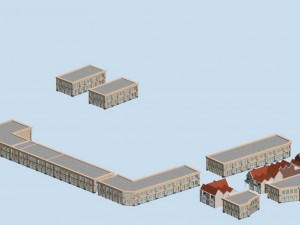 city planning fashionable commercial street office design - 49 3D Model