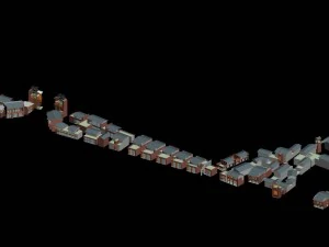 शहर नियोजन फैशनेबल वाणिज्यिक सड़क कार्यालय डिजाइन - 50 3D मॉडल