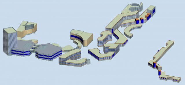 city planning fashionable commercial street office design - 51 Model 3D .c4d .max .obj .3ds .fbx .stl .blend