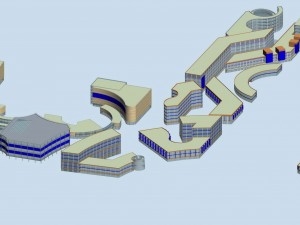 city planning fashionable commercial street office design - 51 3D Model