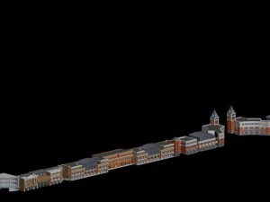 planejamento urbano, design elegante de escrit&oacute;rios de rua comerciais - 54 Modelo 3D