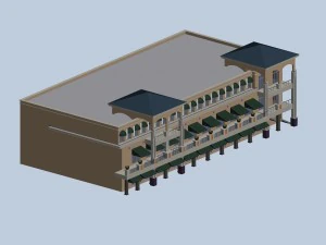 city planning fashionable commercial street office design - 55 3D Model