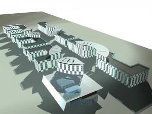city planning fashionable commercial street office design - 56 3D Model