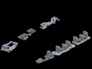 city planning fashionable commercial street office design - 60 3D Model