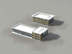 city planning fashionable commercial street office design - 64 3D Model