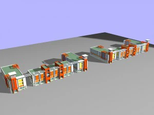 शहर नियोजन फैशनेबल वाणिज्यिक सड़क कार्यालय डिजाइन - 68 3D मॉडल