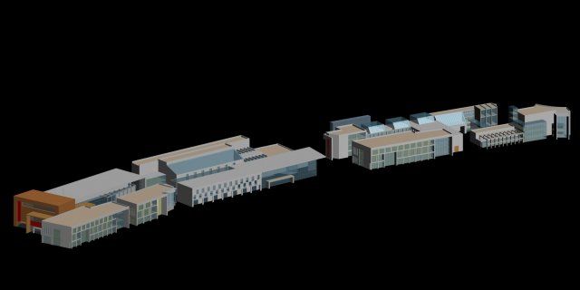 city planning fashionable commercial street office design - 70 3D Model .c4d .max .obj .3ds .fbx .stl .blend