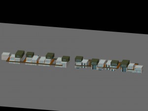 city planning fashionable commercial street office design - 77 3D Model