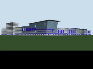 Городское планирование, дизайн модного коммерческого уличного офиса - 83 3D Модель