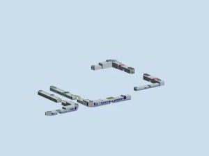 city planning fashionable commercial street office design - 89 3D Model