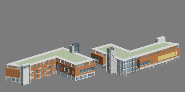 city planning fashionable commercial street office design - 90 3D Модель .c4d .max .obj .3ds .fbx .stl .blend 