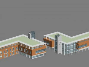 stadsplanning modieus commercieel straatkantoorontwerp - 90 3D Model