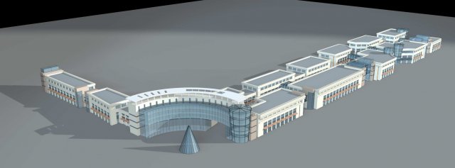 city planning fashionable commercial street office design - 94 3D-Modell .c4d .max .obj .3ds .fbx .stl .blend 