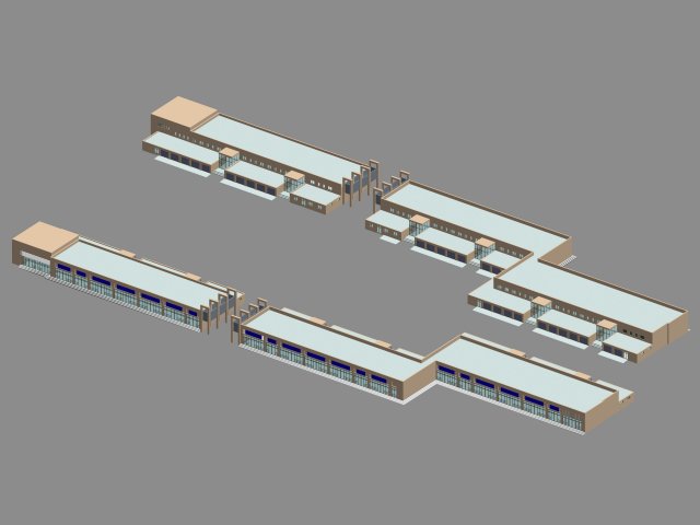 city planning fashionable commercial street office design - 99 Model 3D .c4d .max .obj .3ds .fbx .stl .blend 