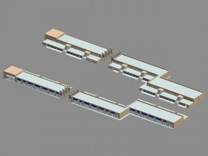 city planning fashionable commercial street office design - 99 3D Model