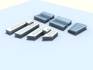 city planning fashionable commercial street office design - 106 3D Model