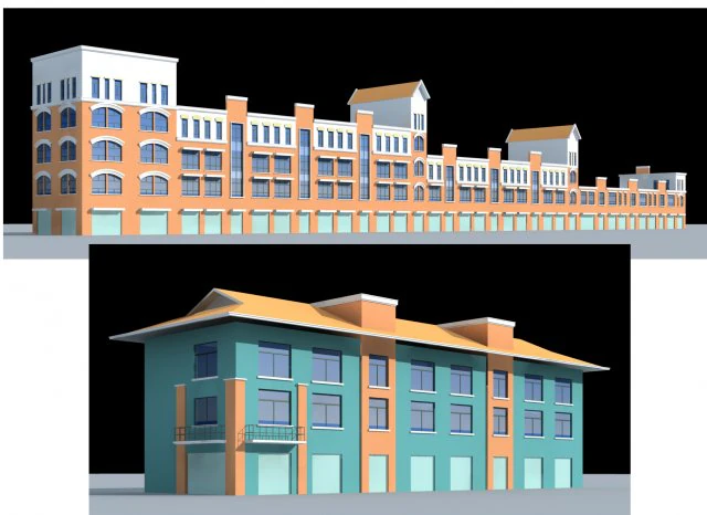 city planning fashionable commercial street office design - 110 3D Model .c4d .max .obj .3ds .fbx .stl .blend