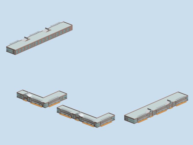 city planning fashionable commercial street office design - 112 3D Model .c4d .max .obj .3ds .fbx .stl .blend