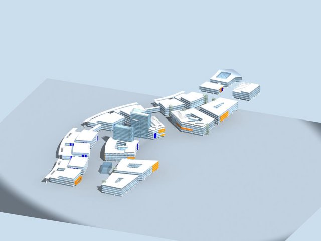 city planning fashionable commercial street office design - 115 3D 模型 .c4d .max .obj .3ds .fbx .stl .blend 