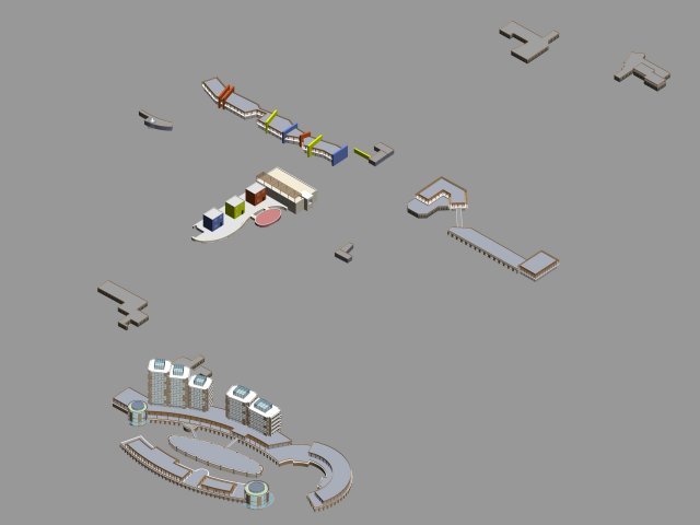 city planning fashionable commercial street office design - 117 3Dモデル .c4d .max .obj .3ds .fbx .stl .blend