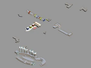 city planning fashionable commercial street office design - 117 3D Model