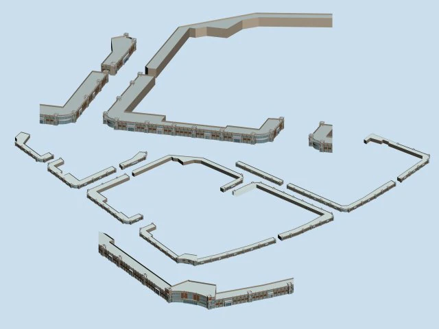 city planning fashionable commercial street office design - 120 3D Model .c4d .max .obj .3ds .fbx .stl .blend 
