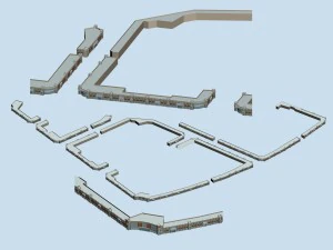 şehir planlama modaya uygun ticari cadde ofis tasarımı - 120 3D Model