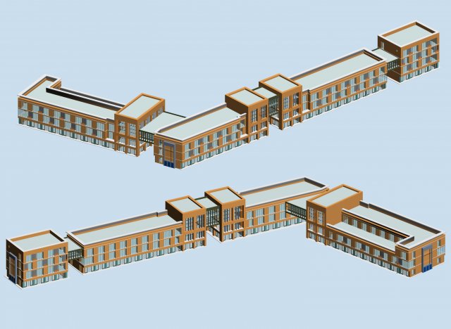 city planning fashionable commercial street office design - 121 3D Модель .c4d .max .obj .3ds .fbx .stl .blend