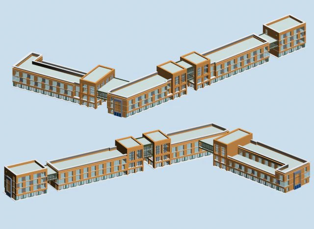 city planning fashionable commercial street office design - 121 3D Model .c4d .max .obj .3ds .fbx .stl .blend 
