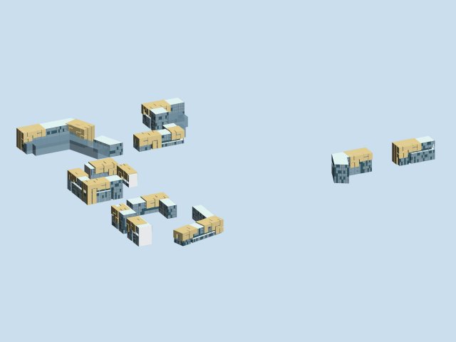 city planning fashionable commercial street office design - 122 3D Model .c4d .max .obj .3ds .fbx .stl .blend