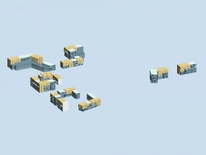 city planning fashionable commercial street office design - 122 3D Model