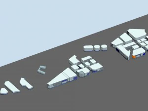 planejamento urbano, design elegante de escritórios de rua comerciais - 123 Modelo 3D