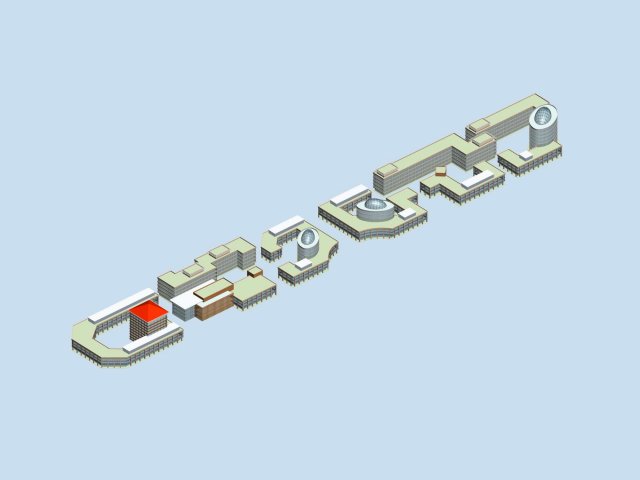 city planning fashionable commercial street office design - 124 3D Model .c4d .max .obj .3ds .fbx .stl .blend 