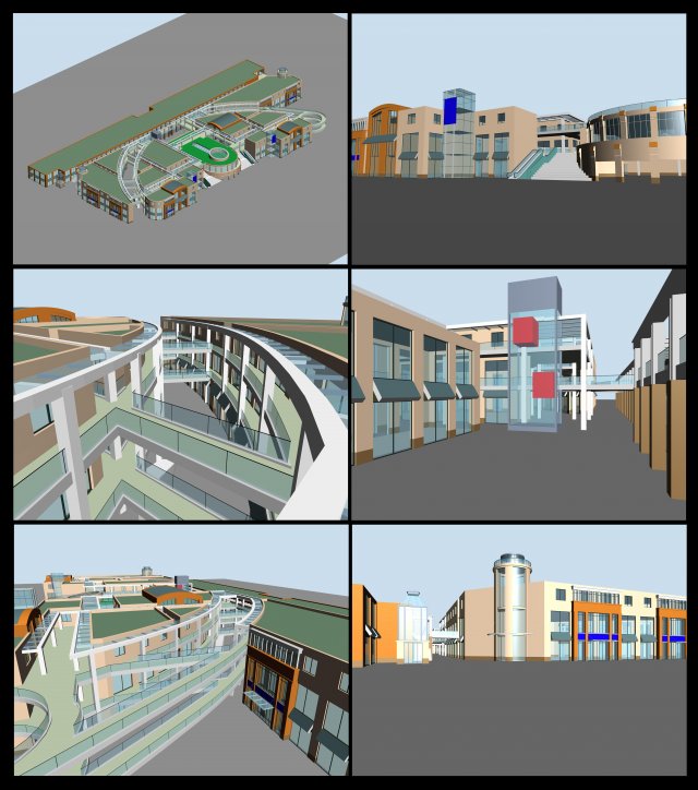 city planning fashionable commercial street office design - 125 Model 3D .c4d .max .obj .3ds .fbx .stl .blend