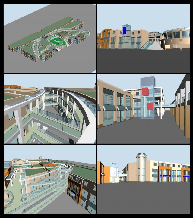 city planning fashionable commercial street office design - 125 3D Model .c4d .max .obj .3ds .fbx .stl .blend 