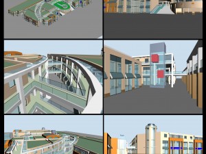 city planning fashionable commercial street office design - 125 3D Model