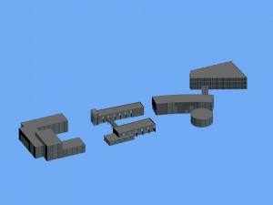 city planning fashionable commercial street office design - 129 3D Model