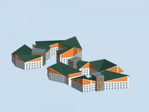 city planning fashionable commercial street office design - 132 3D Model