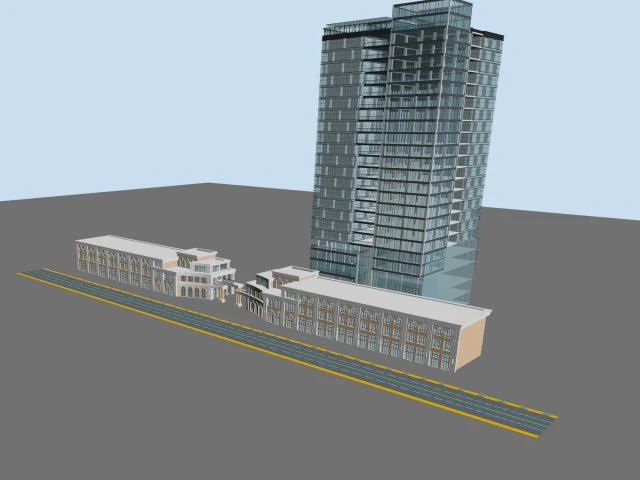 city planning fashionable commercial street office design - 133 3D Model .c4d .max .obj .3ds .fbx .stl .blend