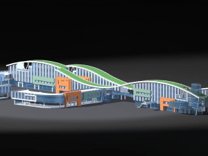 city planning fashionable commercial street office design - 134 3D Model