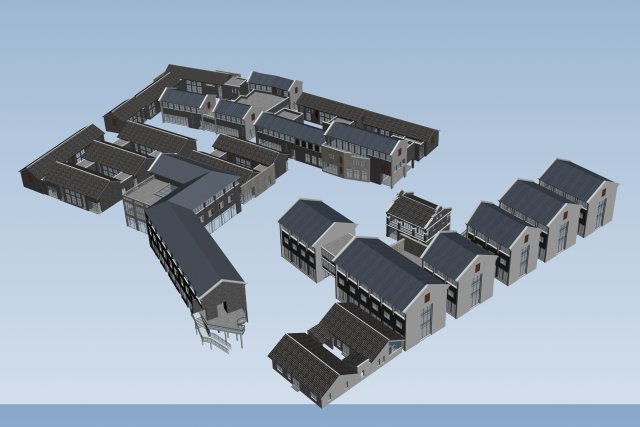 city planning fashionable commercial street office design - 137 Modèle 3D .c4d .max .obj .3ds .fbx .stl .blend 