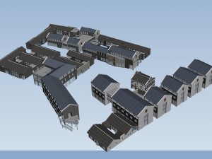 city planning fashionable commercial street office design - 137 3D 모델