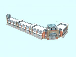 city planning fashionable commercial street office design - 140 3D Model