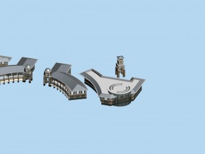 city planning fashionable commercial street office design - 142 Modello 3D