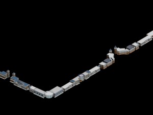 city planning fashionable commercial street office design - 145 3D Model